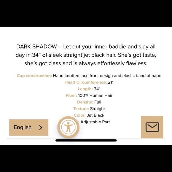 NEW Bellami TOKYO STYLEZ - DARK SHADOW 360G 34" STRAIGHT HUMAN WIG - Picture 5 of 7